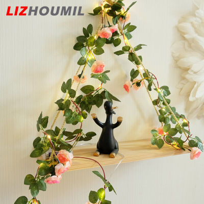 LIZHOUMIL ดอกไม้ปลอมดอกไม้ประดิษฐ์น้ำหนักเบาสำหรับของตกแต่งงานแต่งงานในบ้านยาว2เมตร20led