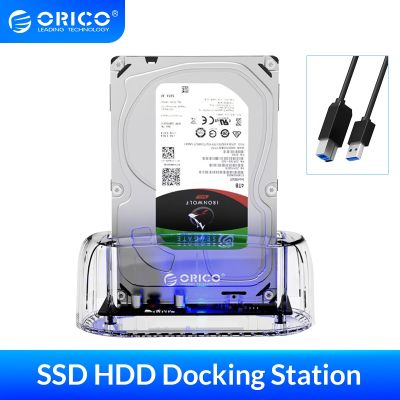 ORICO แท่นอุปกรณ์เชื่อมต่อฮาร์ดดิส SATA เป็น USB ที่3.0 5Gbps แท่นต่อฮาร์ดไดรฟ์รองรับอะแดปเตอร์ HDD 2.5/3.5