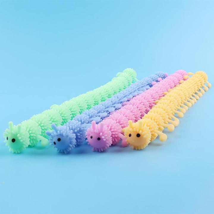 1ชิ้นนอต-caterpillar-บรรเทาความเครียดของเล่นส่วนบุคคลหนอนก๋วยเตี๋ยวยืดสตริงต่อต้านความเครียดออทิสติก-vent-ของเล่นเด็กใหม่