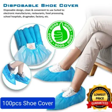 Medical Grade Disposable Plastic Shoe Covers 100pcs (50 Pairs)