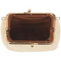 2X Small Crossbody Boho Bags for Women Evening Clutch Bags Hasp Ladies Female Straw Beach Rattan Messenger Bag(Khaki)