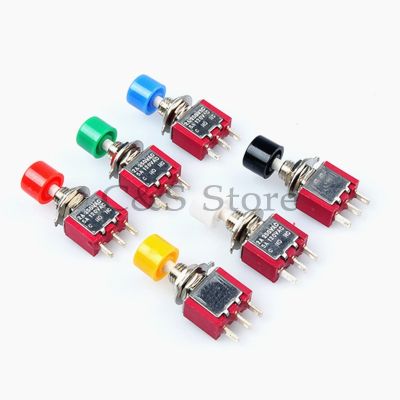 5pcs 3Pin C-NO-NC 6mm Mini Momentary Automatic Return Push Button Switch 2A 250VAC/5A 120VAC Toggle Switches DS-612 MTS-10