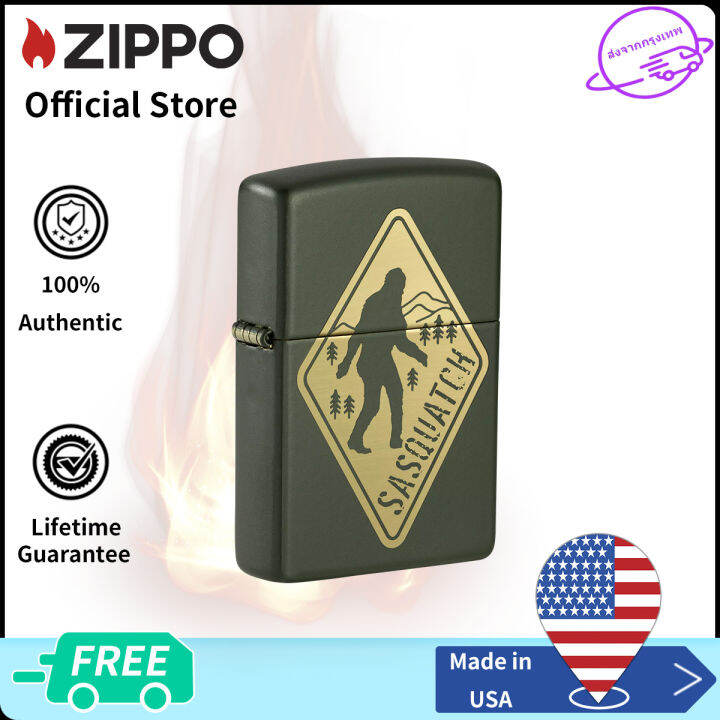 Zippo Sasquatch Design Green Matte Windproof Pocket Lighter Zippo