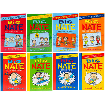 Imported English original genuine big Nate 1-8 boxed big Nate 8-book box set our class has a troublemaker comic story set childrens Chapter Bridge Book Little fart child diary recommended by the author