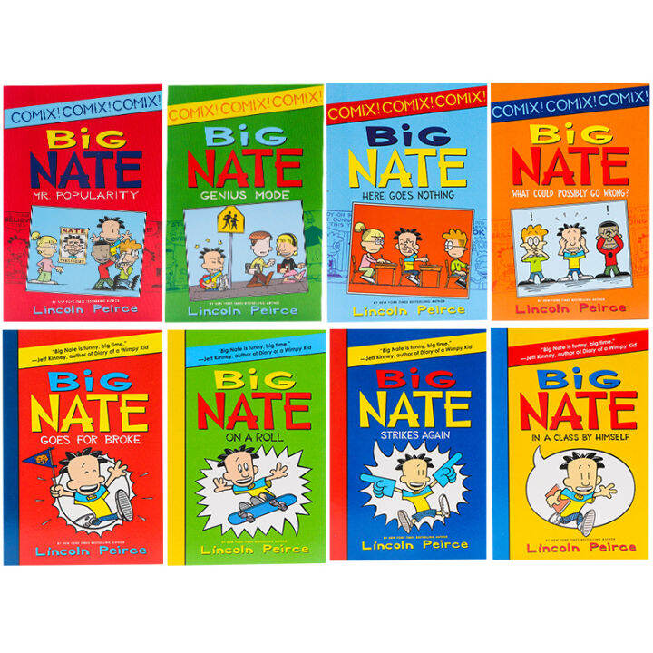 imported-english-original-genuine-big-nate-1-8-boxed-big-nate-8-book-box-set-our-class-has-a-troublemaker-comic-story-set-childrens-chapter-bridge-book-little-fart-child-diary-recommended-by-the-autho