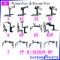 สายเคเบิลสำหรับiPhone 5 5C 5S SE SE2020 6 6S 7 8 Plus 6Plus 6SPlus 7Plus 8Plus Power Volume On Off Mute Flexโลหะ-hdfssaa