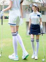 J.LINDEBERG Titleist Taylormade Korean ✵ Golf Ladies กระโปรงสั้นเอวสูงปานกลาง Slit Sports Elastic Slim Thin Fake Two-Piece Pants Clothing