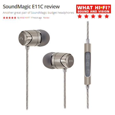 SoundMAGIC E11C Earphones Wired Noise Isolating in-Ear Earbuds Powerful Bass HiFi Stereo Sport earphones with Microphone
