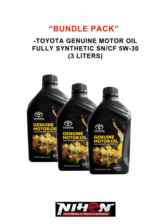 TOYOTA GENUINE MOTOR OIL 5W-30 CHANGE OIL BUNDLE PACK (3 LITERS ...