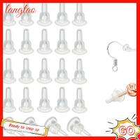 LANGTAO 100pcs 10x6mm ต่างหูหลังต่างหู ฝาครอบเต็มรูปแบบ ซิลิโคนทำจากซิลิโคน หลังต่างหูใส อุปกรณ์เครื่องประดับอัญมณี นุ่มนุ่มๆ แผ่นรองนิรภัย สำหรับต่างหูตะขอกระดุม