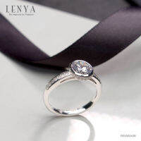 Lenya Jewelry แหวน ETERNAL ประดับด้วย SWAROVSKI ZIRCONIA รูปทรงกลม ดีไซน์เรียบหรูเป็นเอกลักษณ์ ตัวเรือนเงินแท้ชุบทองคำขาว