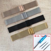 pengyigan For DW Watch Steel Band Mesh Strap for Daniel Wellington Watch Band Metal Ultra-thin Universal Stainless Steel Bracelet 10-22 mm