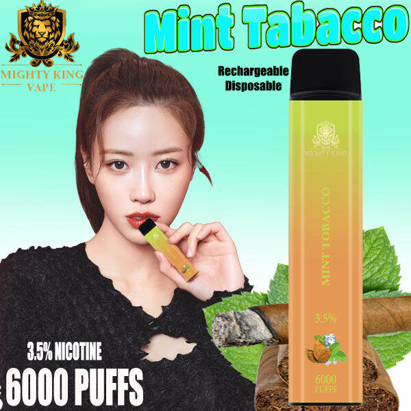 LEGIT MIGHTY KING Rechargeable Disposable PUFF PLUS ( MINT TOBACCO