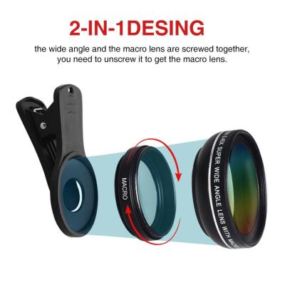 APEXEL Professional HD Camera Lens Kit 0.45X Wide Angle 12.5X Macro Lens Mobile Phone Lens for iPhone 6s plus 7 8 Samsung HuaweiTH