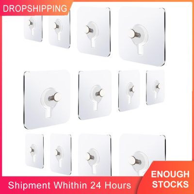 1/10PCS Self-adhesive Nails Hooks Transparent Wall Mounted Picture Hangers Seamless Multi-Purpose