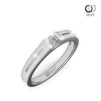 Zilvy - แหวนเพชรแท้ ผู้หญิงเพชรรวม 0.10 กะรัต น้ำร้อย