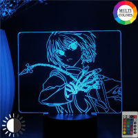 Anime hunter x hunter Kurapika Figure Night Light Gift for Kids Home Bedroom Decor Led 3d Manga Figurine Lamp Remote Control