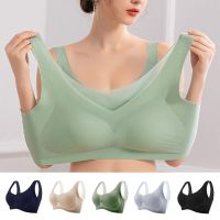 【jw】❈✵  Womens Color Seamless Back Large Size Silk Unwired