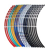 16 PCs 17"18" Strips Motorcycle Car Wheel Tire Stickers Reflective Rim Tape Motorbike Auto Decals Bar Wine Tools