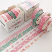 5Pcs/Box Japanese Washi Tape Set DIY Decoration Scrapbooking Planner Paper Wide Adhesive Masking Label Sticker Stationery