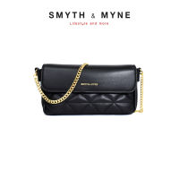 SMYTH &amp; MYNE กระเป๋าสะพายไหล่โซ่ทอง หนังแท้เย็บลายนูน รุ่น KENDEL