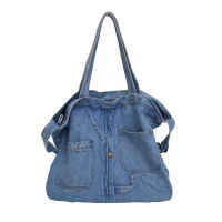 Sweetown Women Casual Tote Bag Handbag Women Bags Designer for Shopping Shoulder Messenger Bag Large Capacity Denim Tote Bag