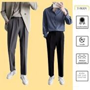 Quần tây âu nam dáng ôm ống côn vải chống nhăn cao cấp không bai không xù