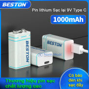 Pin sạc Beston 9V Lithium 1000 mah sạc trực tiếp micro USB