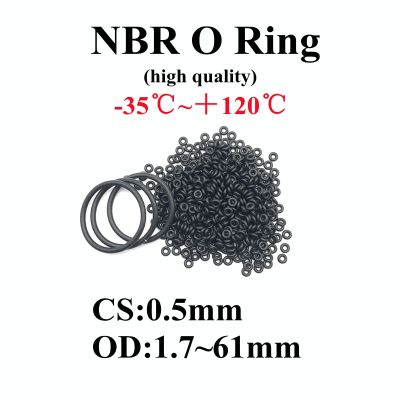20pcs O Ring Gasket CS0.5mm OD 1.7 ~ 61mm NBR Automobile Nitrile Rubber Round O Type Corrosion Oil Resistant Black Seal Washer Hand Tool Parts  Access