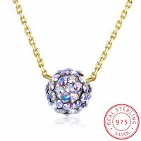 Lekani Colorful Ball Pendant Necklaces Crystals From Swarovski 925 Sterling Silver Beads Collars Fine Jewelry For Women Girls