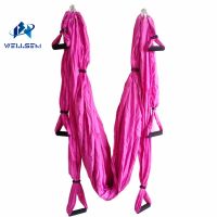 หน้าแรก Aerial Yoga Hammock Pilates Band Workout Yoga Inversion Swing Trapeze Anti-Gravity Belt Tool With 6 Handle 4 Hooks