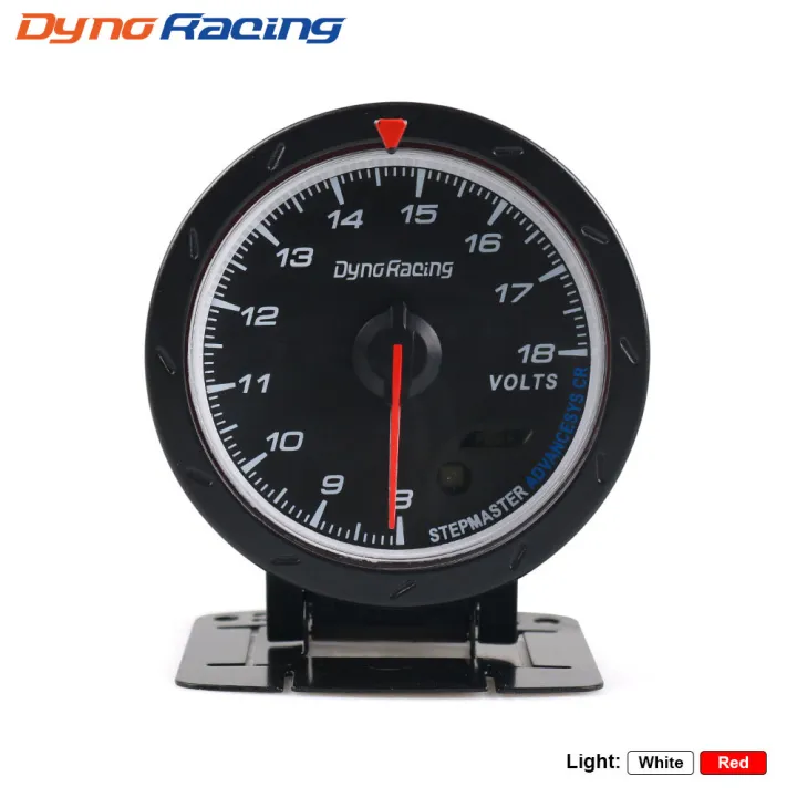 Dynoracing 60MM Car Voltmeter 8-18V Voltage Gauge Red & White Lighting ...