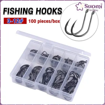 500Pcs/Set Mixed Size #3~12 High Carbon Steel Carp Fishing Hooks