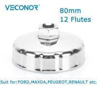 Veconor 1/2 "Square Dr. Steel 80แผ่นกรอง Mm ฝาประแจเครื่องใช้ในครัวเรือน Remover 12 Flutes สำหรับ FORD MAXDA MITSUBISHI