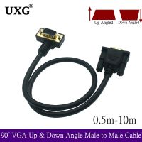 10M 5M 3M 0.5M 90° VGA Monitor Right Up amp; Down Angle Male To Straight Male Adapter Cable For Projector Computer Monitor HDT