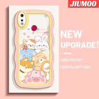 เคส JIUMOO สำหรับ Realme 3 Pro เคส3i Realme การ์ตูนสัตว์มีความสุขลายคลื่นขอบเคสมือถือกันกระแทกแบบใสนิ่มเคสโปร่งใสลายกล้องถ่ายรูปซิลิกาเจลฝาครอบป้องกัน