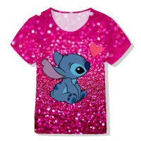 Stitch ฤดูร้อนการ์ตูนพิมพ์เด็กผู้หญิง T เสื้อ O-Neck แฟชั่นเด็กทารกน่ารักเสื้อผ้าแฟชั่น Tees แขนสั้น