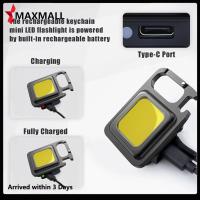 ?Quick Arrival?Powerful Keychain Light Portable USB Rechargeable Work Light Mini Keychain Waterproof 4 Lighting Modes Multi-fuction for Outdoor Camping?Arrive 1-3 Days?