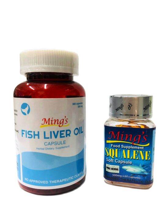 Ming's Fish Liver Oil 300 softgel 500mg Plus Ming's Sqaualene 60capsule