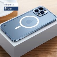 Metal Aluminium Alloy Frame Matte Hard PC Magnetic Case for Magsafe IPhone 13 Pro Max 14 Plus 12 Mini 13Pro 14Pro Macsafe Cover