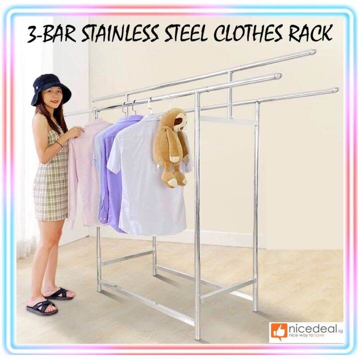 Solid Stainless steel laundry clothes drying rack bold and thick