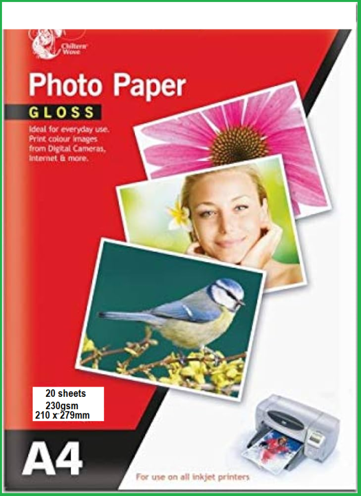 Photo paper glossy A4 Size 20 Sheets 230GSM Inkjet Photo Paper water