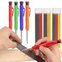 Solid Carpenter Pencil Set Mechanical Pencil 3 Colors Refill Carpentry Marking Scriber Construction Tools Woodworking Tools