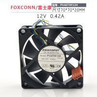 ○ 2023. . Foxconn FOXCONN 7020 4สาย PVA070F12H-P01-AD 12V 0.42A พัดลม7ซม.