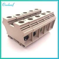 COOLEAF 5 PCS 600โวลต์ DK35N 1/0-12AWG 150A เทอร์มินอลบล็อกเทอร์มินัล การเชื่อมต่อโดยตรง กันไฟทนไฟ ราง DIN ตัวนำสายไฟฟ้า