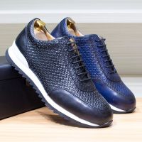 Mens Sneakers Leather Lace-Up Oxford Comfortable Classic Breathable Outdoor Trainers Flat Shopping Casual Shoes for Men