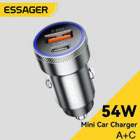 Essager 54W ที่ชาร์จแบตในรถ USB 5A ชาร์จเร็ว3.0 QC PD 3.0 SCP AFC 30W ชนิด USB ชนิด C Huawei Samsung Xiaomi