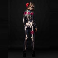 Adult Sexy Women Scary Ghost Costume Rose Skeleton Halloween Sexy Devil Jumpsuit Kids Baby Girl Carnival Party Day Of The Dead