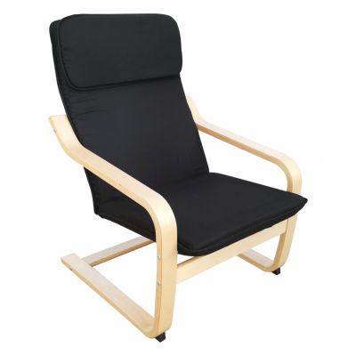 Armchair for relaxing (max load 100 kg.) size 60x80x98 cm.- black