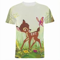 2023 new เสื้อยืด Bambi การ์ตูนอะนิเมะกวาง3D พิมพ์ streetwear ชายหญิงสบายๆแฟชั่นขนาดใหญ่ T เสื้อเด็ก Tees Tops เสื้อผ้า